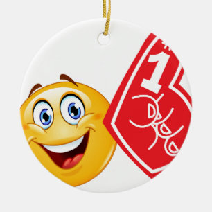 Sportfan emoji keramikornament
