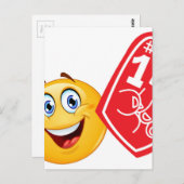 Sportfan emoji postkarte (Vorne/Hinten)