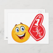 Sportfan emoji postkarte (Vorne/Hinten)