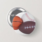Sportfan gibt Basketball Baseball Fußball Button (Vorne & Hinten)