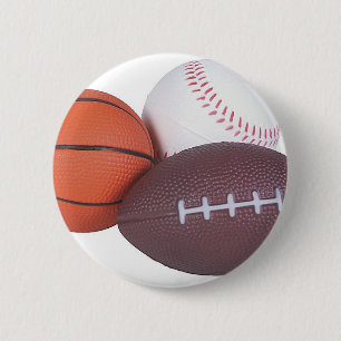 Sportfan gibt Basketball Baseball Fußball Button