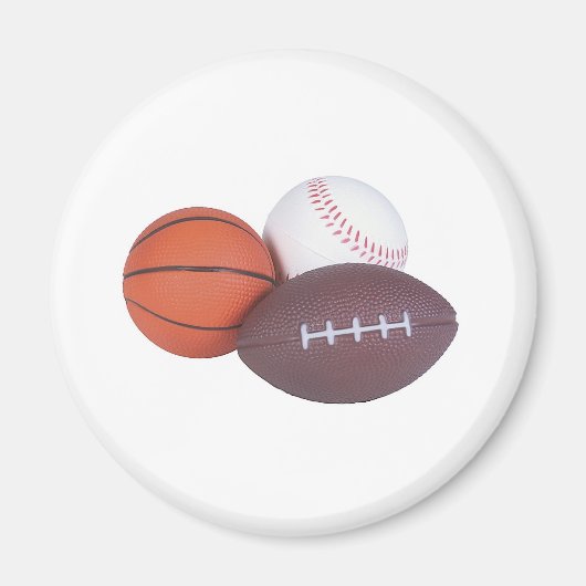 Sportfan gibt Basketball Baseball Fußball Magnet (Vorne)