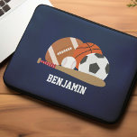 Sportfan Personalisiert Kids Laptopschutzhülle<br><div class="desc">Sportfan Personalisiertes Design.</div>