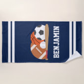 Sportfan Personalisiert Kids Strandtuch (Vorderseite)