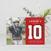 Sportfanatiker Foto Geburtstagsparty Einladung (Stehend Vorderseite)