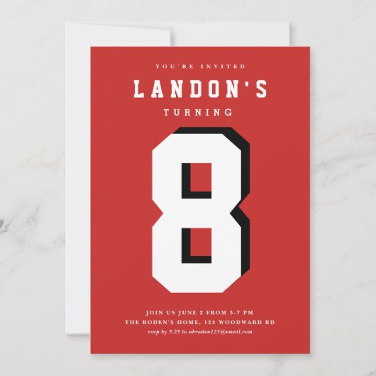 Sportfanatisches Kindergeburtstag Party Einladung (Vorderseite)