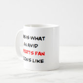 Sportfans, begeistert kaffeetasse (Vorderseite Links)