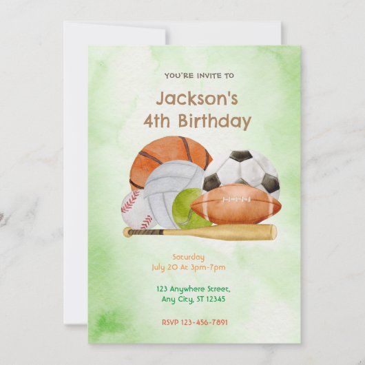 Sportfeier Einladung (Vorderseite)