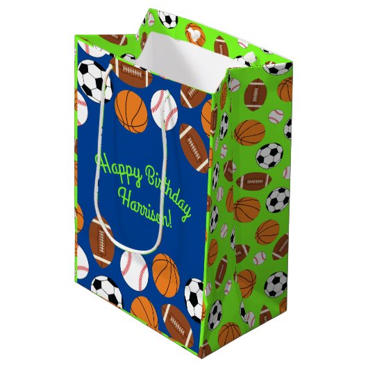 Sportfeier Mittlere Geschenktüte (Vorderseite Schrägansicht)