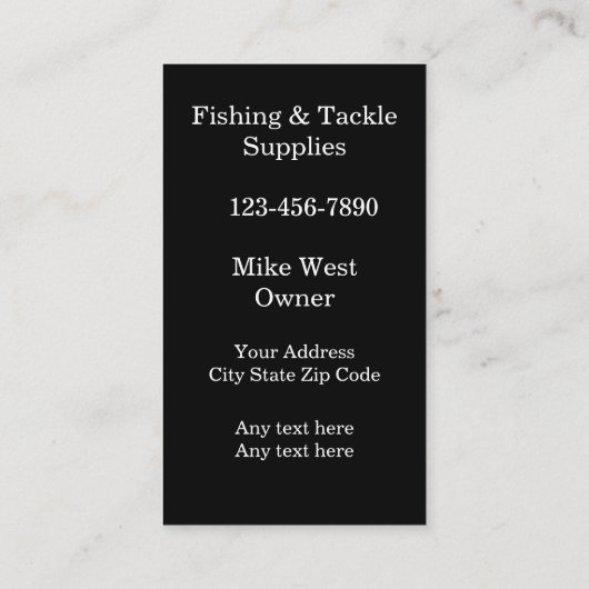 Sportfischerei und -fischerei visitenkarte (Rückseite)
