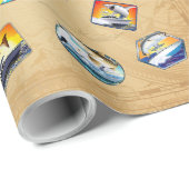 Sportfischerei und SportFisch Geschenkpapier (Rolleneckpunkt)