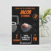 Sportfliegen Basketball Einladung zum Geburtstag (Stehend Vorderseite)