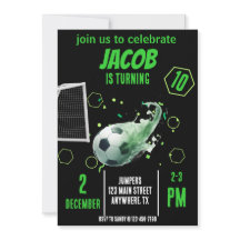 Sportfliegendes Fußballziel Geburtstagseinladung