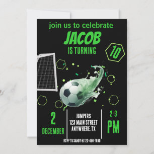 Sportfliegendes Fußballziel Geburtstagseinladung Einladung