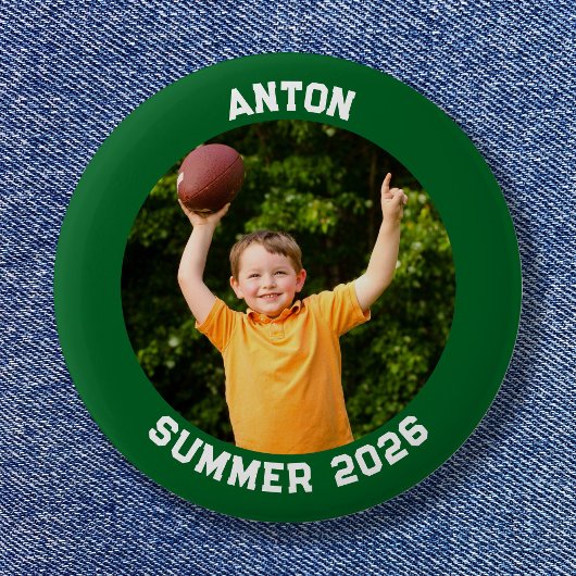 Sportfoto Waldgrüner Rand Button