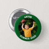 Sportfoto Waldgrüner Rand Button (Vorne & Hinten)