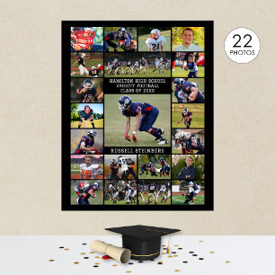 Sportfotos von Abiturienten 22er Fotocollage Poster