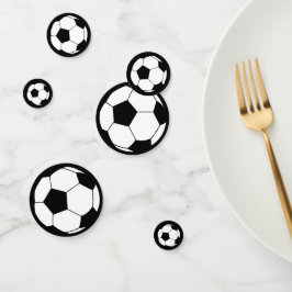 Sportfußball auf schwarz konfetti
