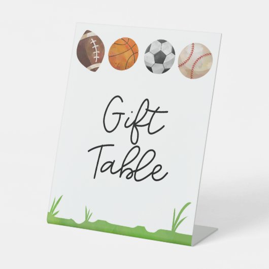 Sportfußball Basketball Baseball Geschenktisch Sockelschild (Vorderseite)