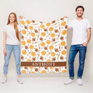 Sportfußball, Basketball, Baseball Personalisiert Fleecedecke