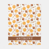 Sportfußball, Basketball, Baseball Personalisiert Fleecedecke (Vorderseite)