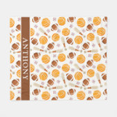 Sportfußball, Basketball, Baseball Personalisiert Fleecedecke (Vorderseite (Horizontal))