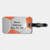 Sportfußball| DIY Text - Orange Gepäckanhänger (Rückseite horizontal)