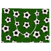 Sportfußball Fliesen Muster Party Tasche Große Geschenktüte (Rückseite)