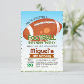 Sportfußball Geburtstagsparty Einladung (Stehend Vorderseite)
