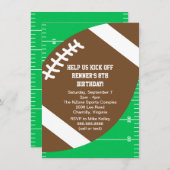 Sportfußball Geburtstagsparty Einladung (Vorne/Hinten)