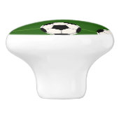 Sportfußball-Mustertür ziehen Keramikknauf (Seitenansicht)