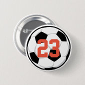 Sportfußball-Spielernummer Team Spirit Fan Button (Vorne & Hinten)