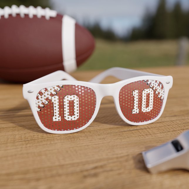 Sportfußball Thema Geburtstagsfeier Sonnenbrille (A fun pair of football ball themed sunglasses. Just add your favorite number)