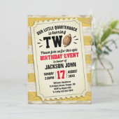 Sportfußball Ticket Rustikal Gelb Einladung (Stehend Vorderseite)