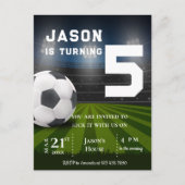 Sportfußball zum Geburtstag Einladung Postkarte (Vorderseite)