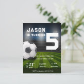 Sportfußball zum Geburtstag Einladung Postkarte (Stehend Vorderseite)