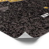 Sportfußballmeisterschaft Blac and Gold Glitzer Poster (Ecke)