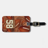 Sportfußballspiel seinen Namen Jersey Nummer Gepäckanhänger (Vorderseite horizontal)