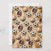 Sportgeburt laden Fußball Baseball Fußball ein Einladung (Rückseite)