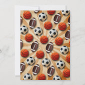 Sportgeburtsfeier laden Fußball Basketball Fußball Einladung (Rückseite)