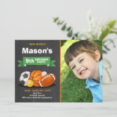 Sportgeburtshinweise Party Jungs Alle Star Einladung (Stehend Vorderseite)