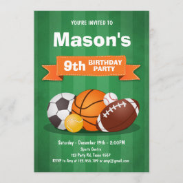 Sportgeburtshinweise Party Jungs Alle Star Einladung