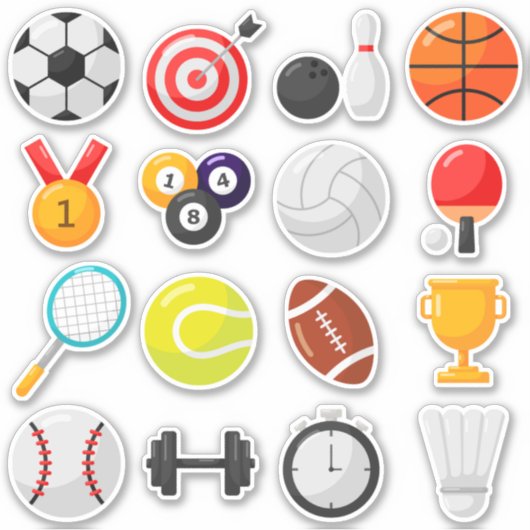Sportgeräte für Kinder Aufkleber (Vorderseite)