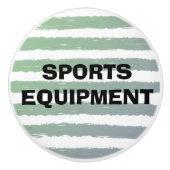 Sportgeräte Grüne graue Wasserfarben Streifen Keramikknauf (Vorderseite)