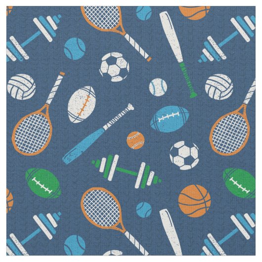 Sportgeräte in dunkelblau stoff (Nahaufnahme)