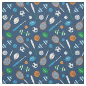 Sportgeräte in dunkelblau stoff (Muster)