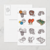 Sportgeräte in weiß postkarte (Vorne/Hinten)
