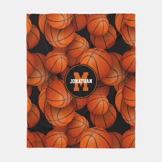 Sportgeschenke Jungen Mädchen personalisiert Baske Fleecedecke (Vorderseite)