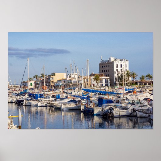 Sporthafen Portixol bei Dämmerung - Palma de Mallo Poster (Vorne)
