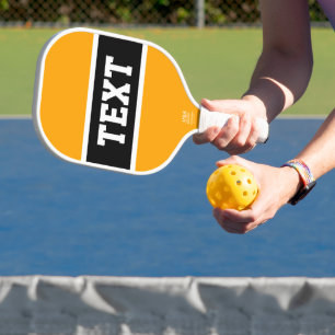 Sporthafte, Schwarz-weiße, goldgelbe Streifen Pickleball Schläger